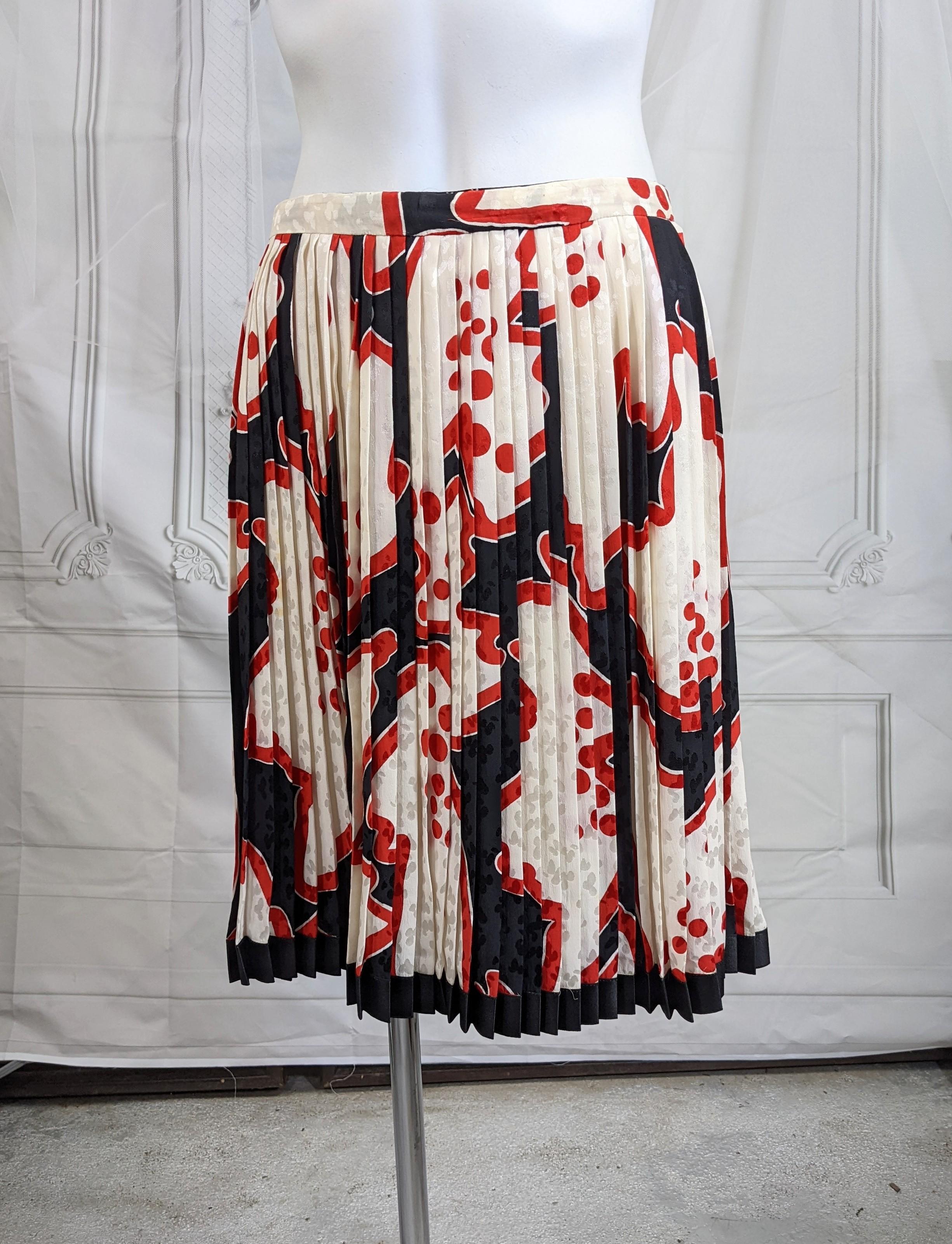 Unusual Galanos Silk Crepe Pleated Dress For Sale 4