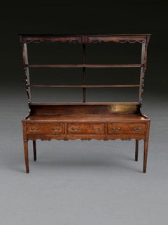 Unusual Geo III Oak Dresser