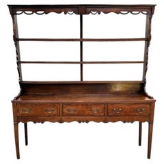 Unusual Geo III Oak Dresser