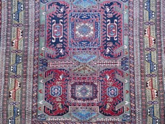 Unusual Geometric Ardebil Vintage Carpet