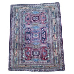 Unusual Geometric Ardebil Vintage Carpet