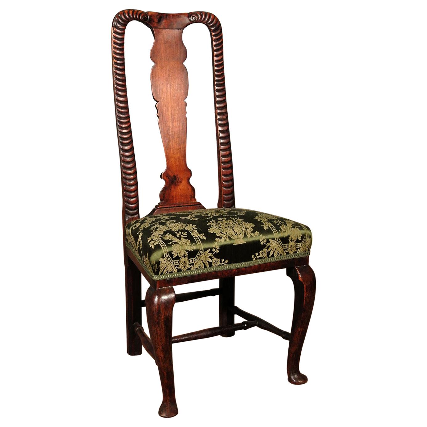 Unusual George I Joined Walnut Side Chair, circa 1720 For Sale