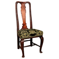 Antique Unusual George I Joined Walnut Side Chair, circa 1720