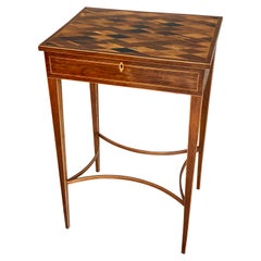 Used Unusual George III Inlaid Rosewood and Specimen Wood Parquetry Work Table