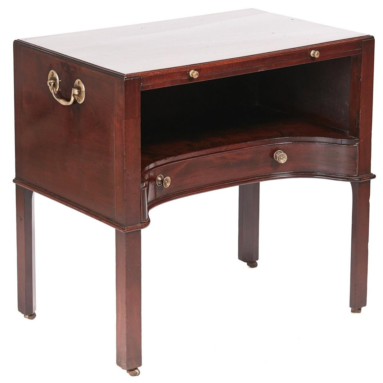 Unusual George III Mahogany Bed Side Cabinet For Sale