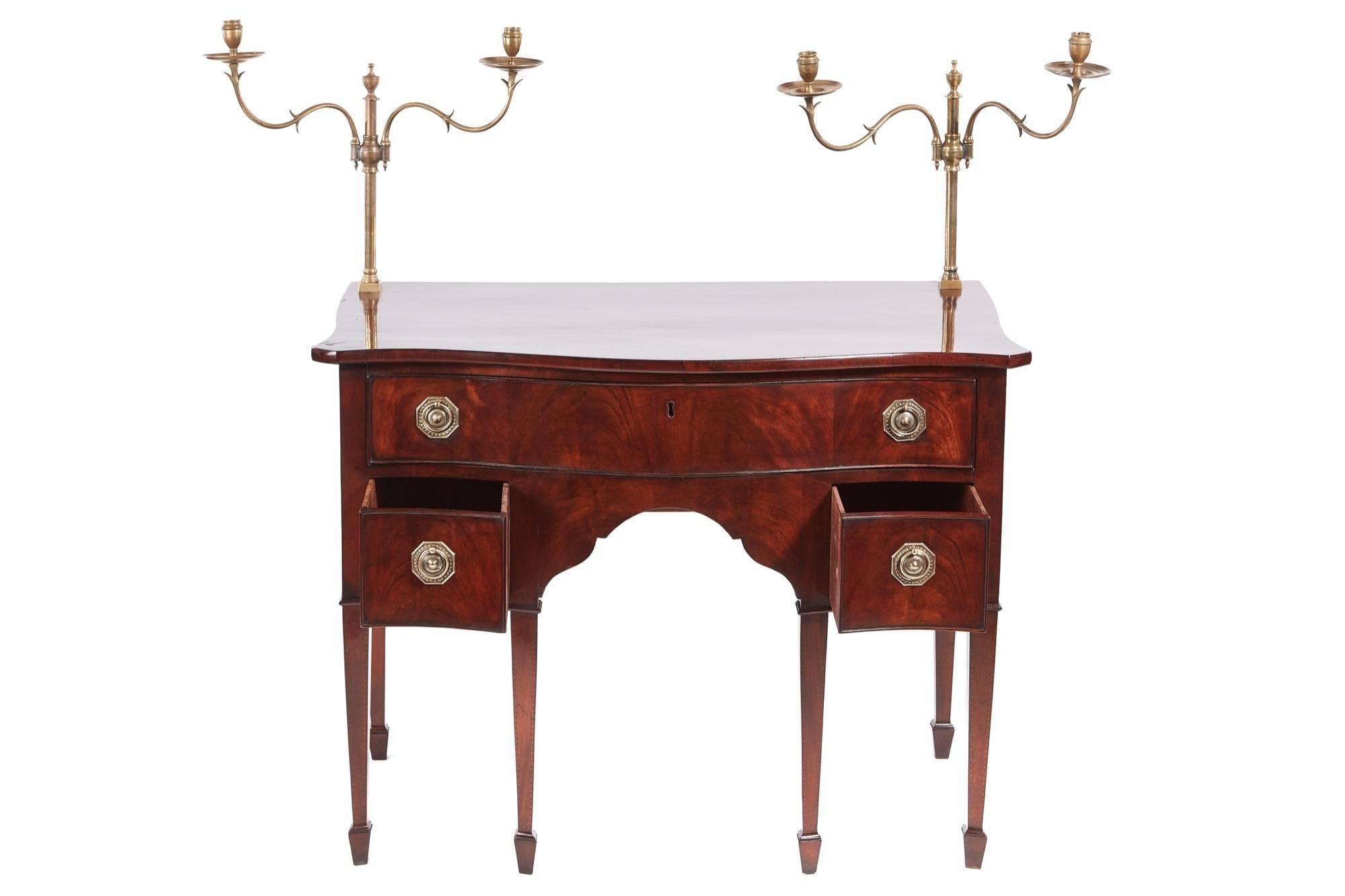 18th Century and Earlier Unusual George III Mahogany Serpentine Fronted Dressing Table