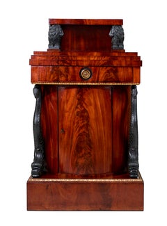 Unusual German Late Empire Cabinet with Carved Dolphins and Lions, early 19th