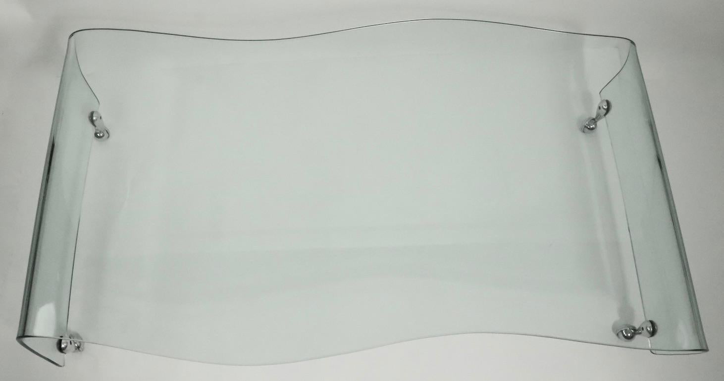 Unusual Glass Coffee Table by Fiam Attributed to Cini Boeri 2
