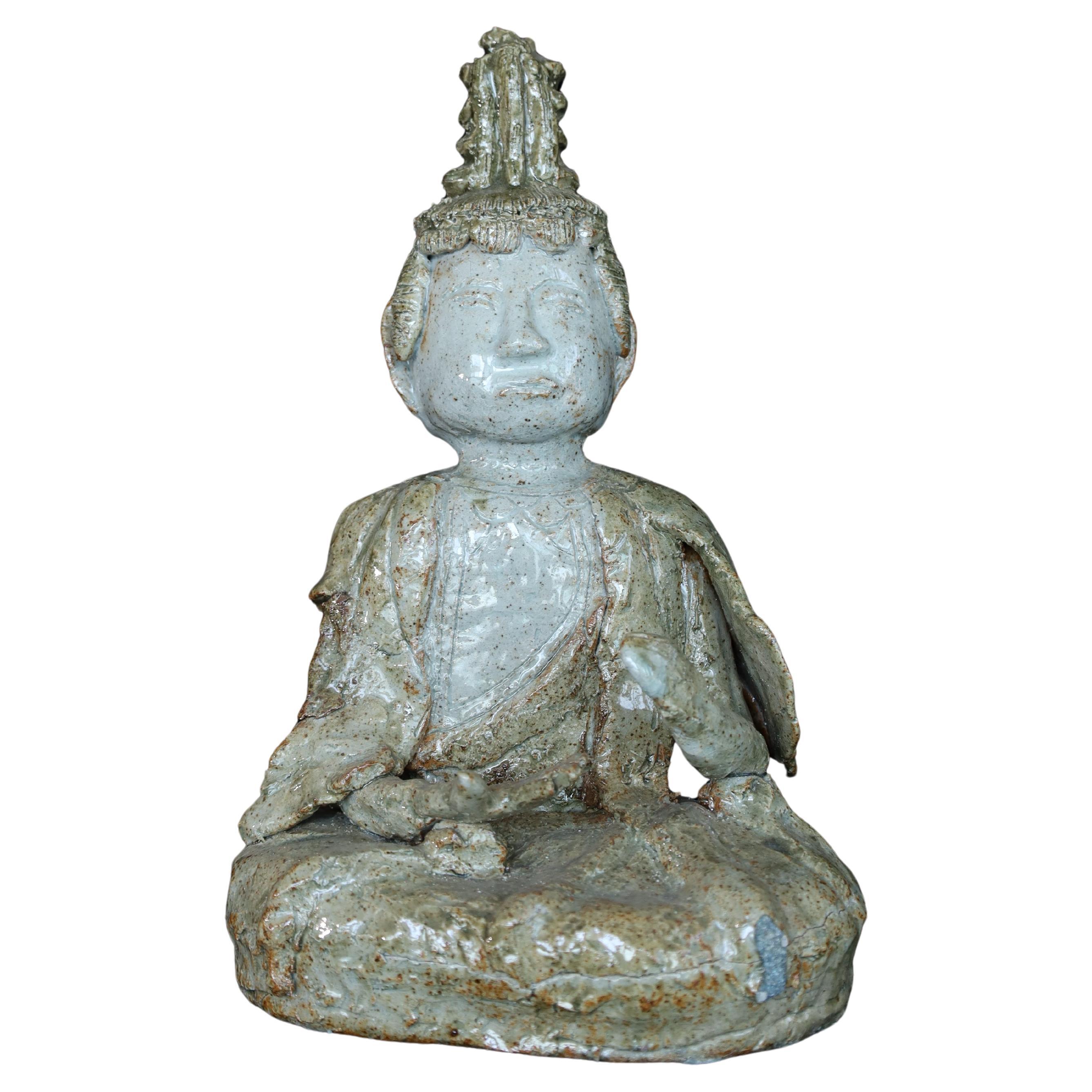Figure inhabituelle en céramique Hagi de Dainichi Nyorai en vente