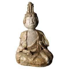 Figure inhabituelle en céramique Hagi de Dainichi Nyorai