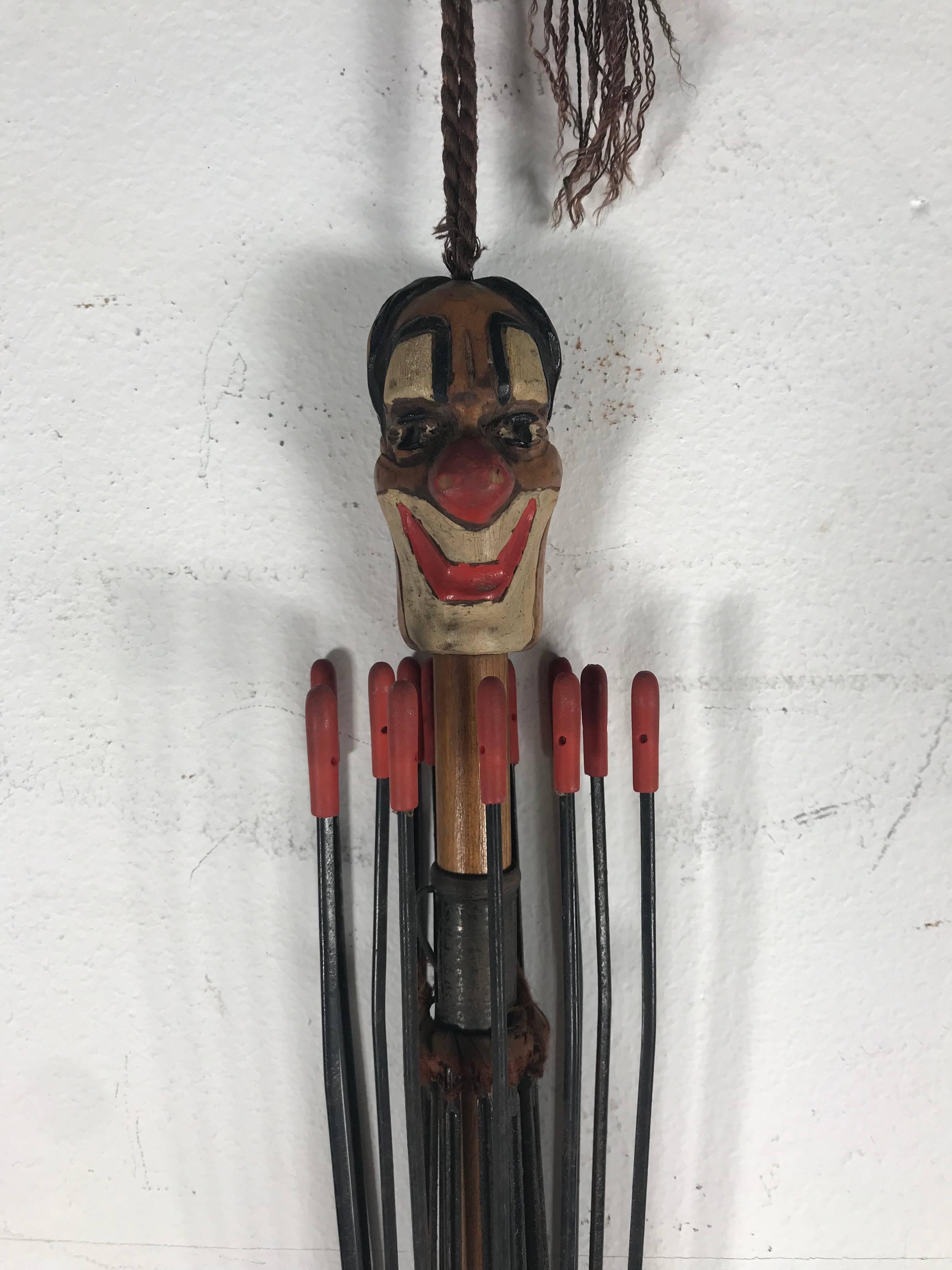 Parapluie inhabituel à motif de clown sculpté à la main, Paragon, S. Fox & Co
