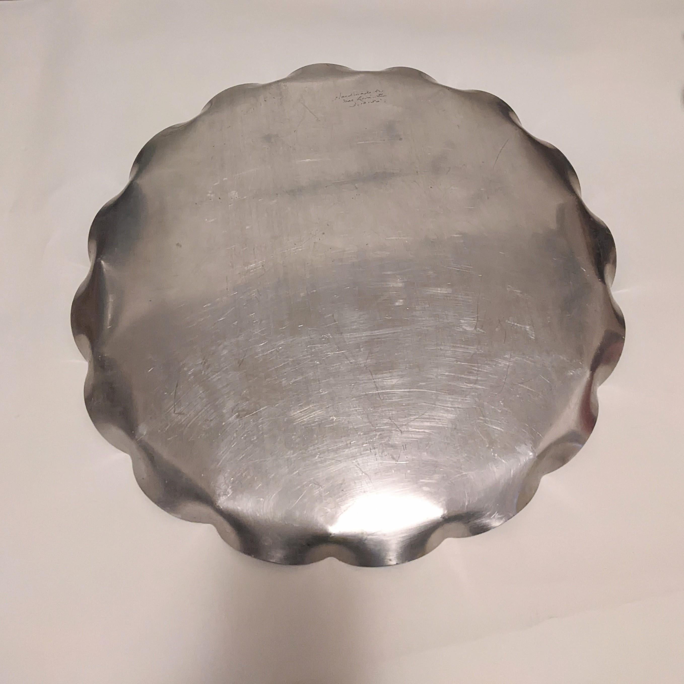 American Unusual Hand Wrought Aluminum Tray, Florida Tropics Theme For Sale