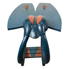 Unusual Handcrafted, Carved,Painted Bespoke Coffee Table "the Fly" by C.Bret