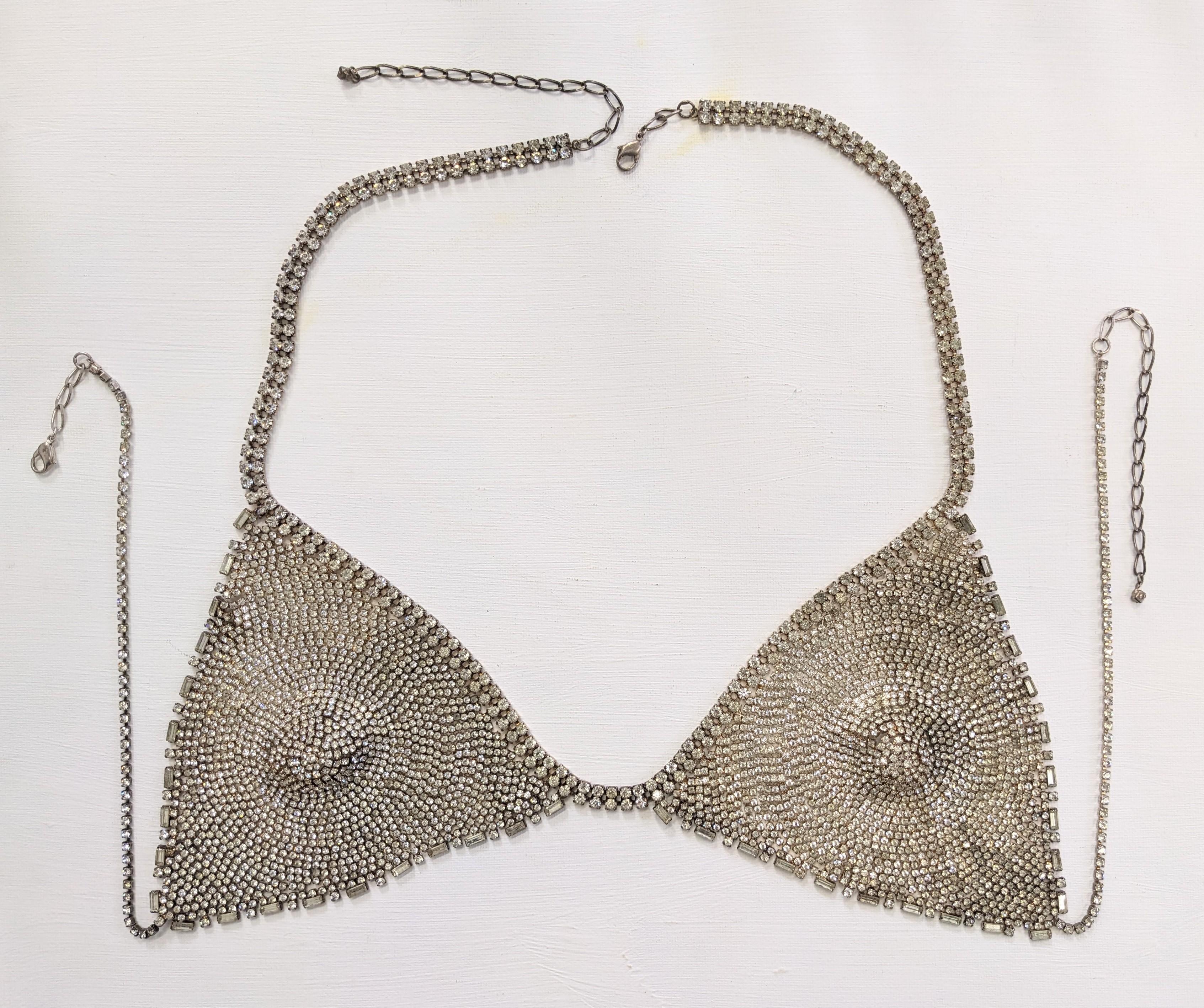 Unusual Handmade Rhinestone Crystal Bra For Sale 5