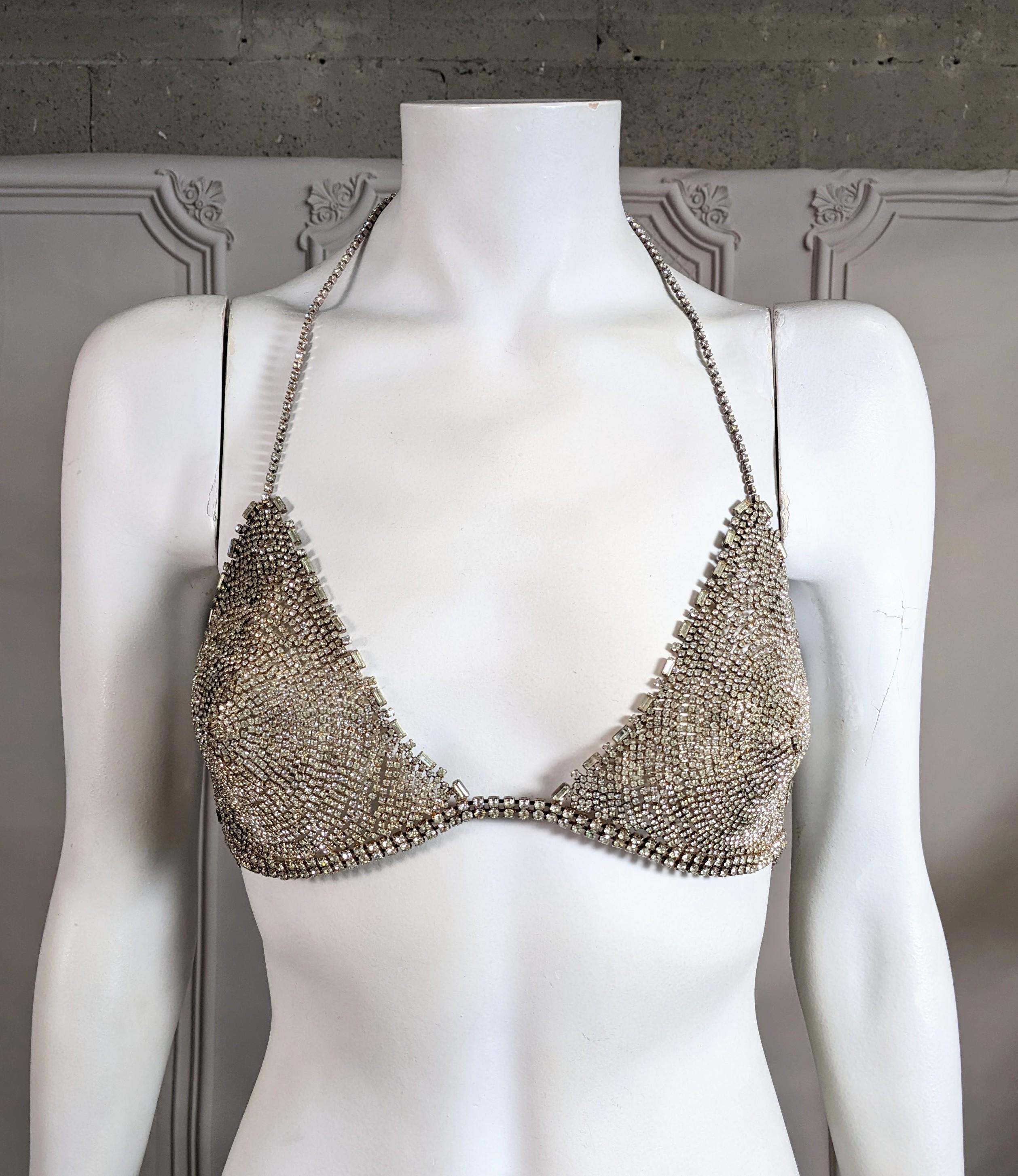 Unusual Handmade Rhinestone Crystal Bra For Sale 4
