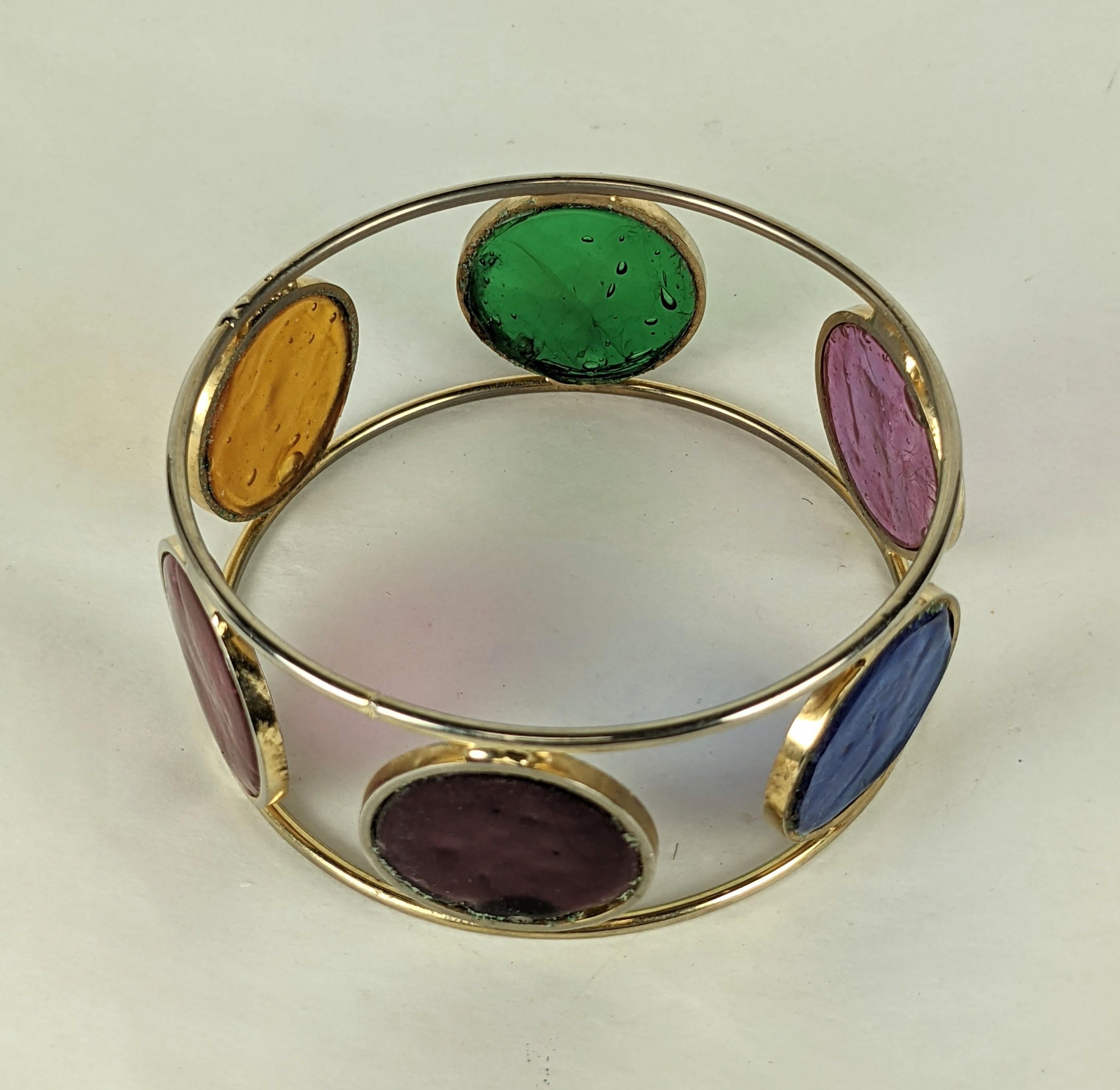 Unusual Hattie Carnegie Poured Glass Bangle, Gripoix In Good Condition For Sale In New York, NY