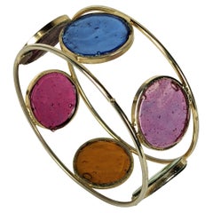 Unusual Hattie Carnegie Poured Glass Bangle, Gripoix