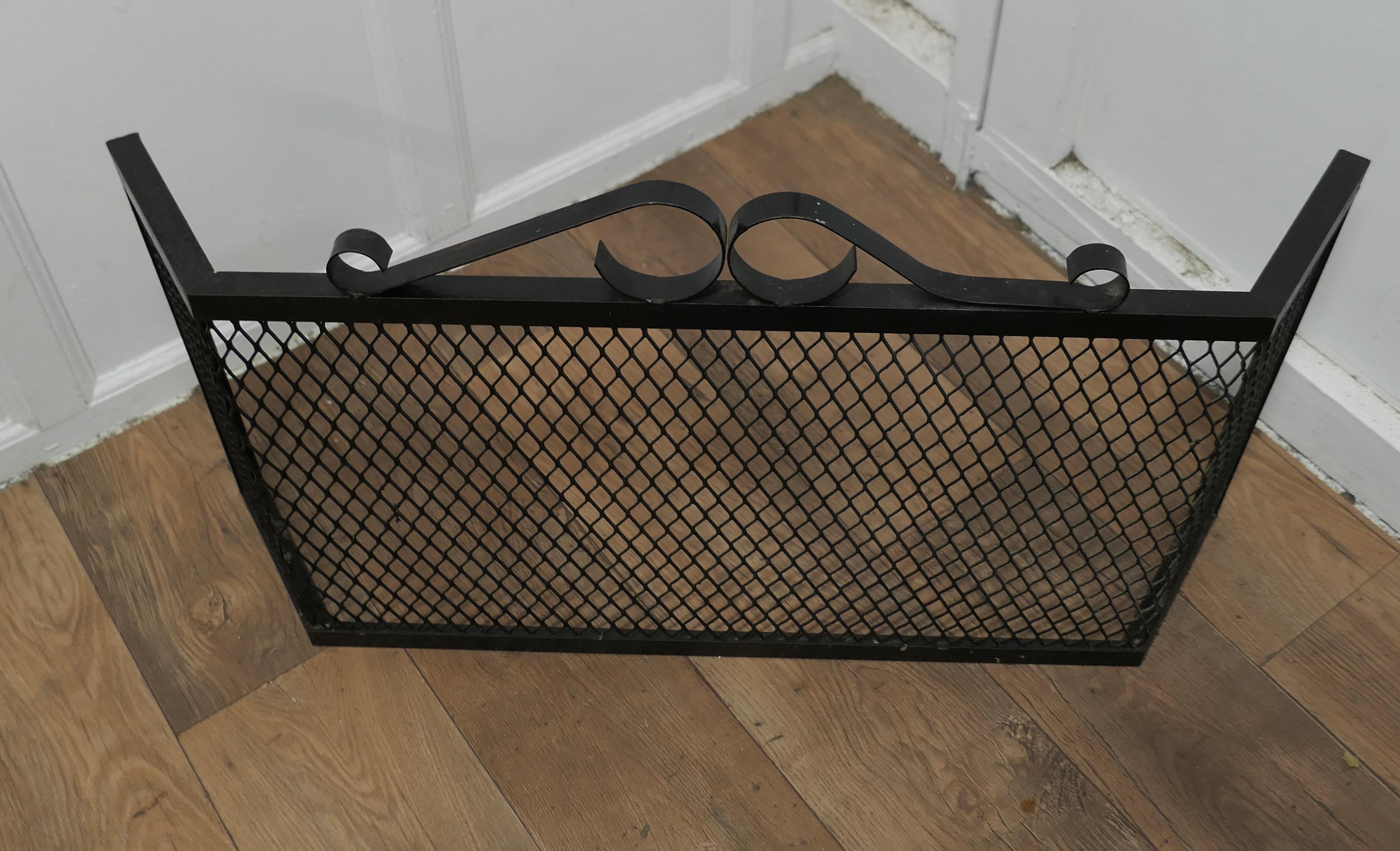 Industrial Unusual Heavy Iron Fire Guard   This is an unusual Fireguard  For Sale