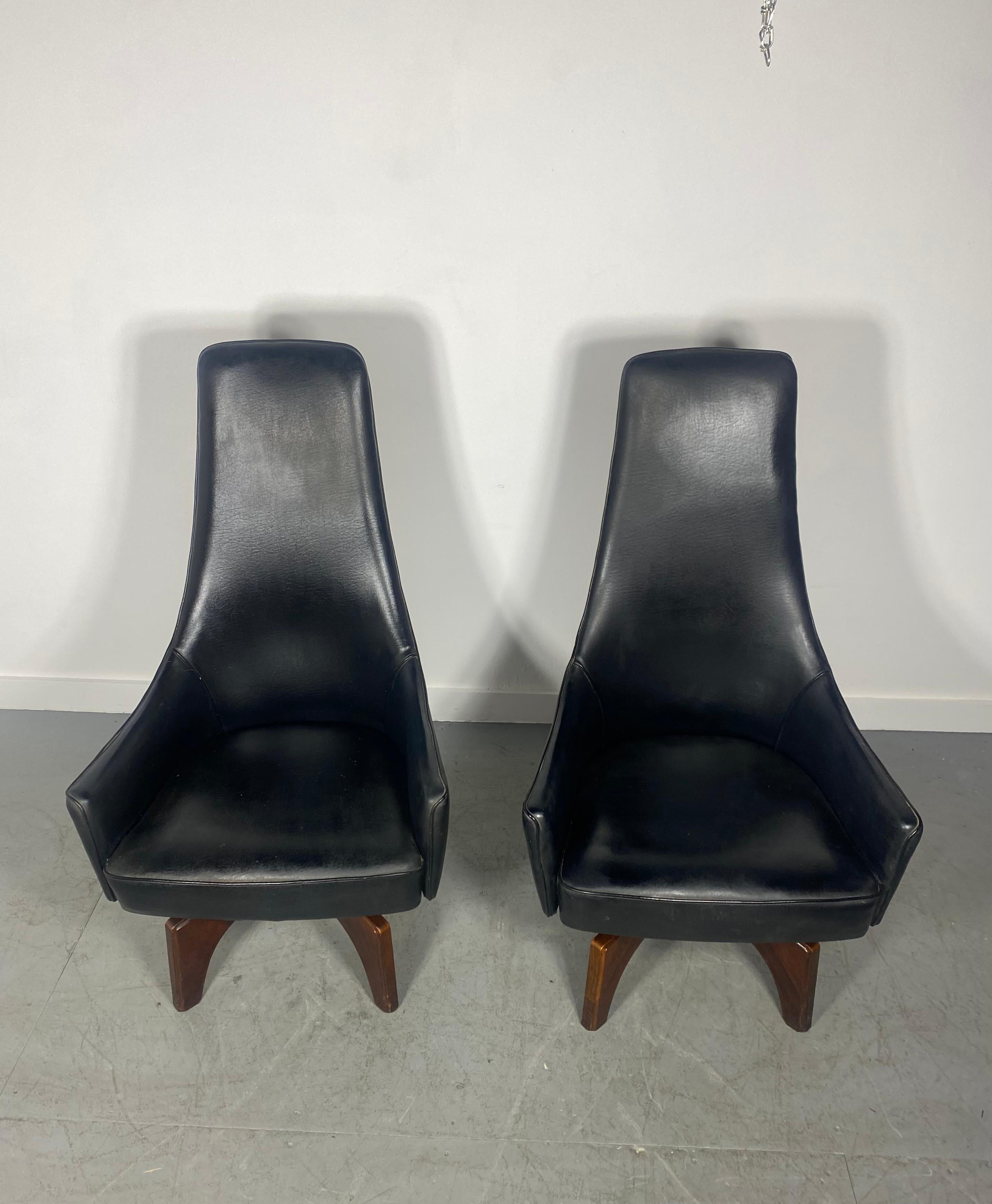 Unusual High Back Swivel Arm Chairs by Virtue Bros..after Adrian Pearsall 7