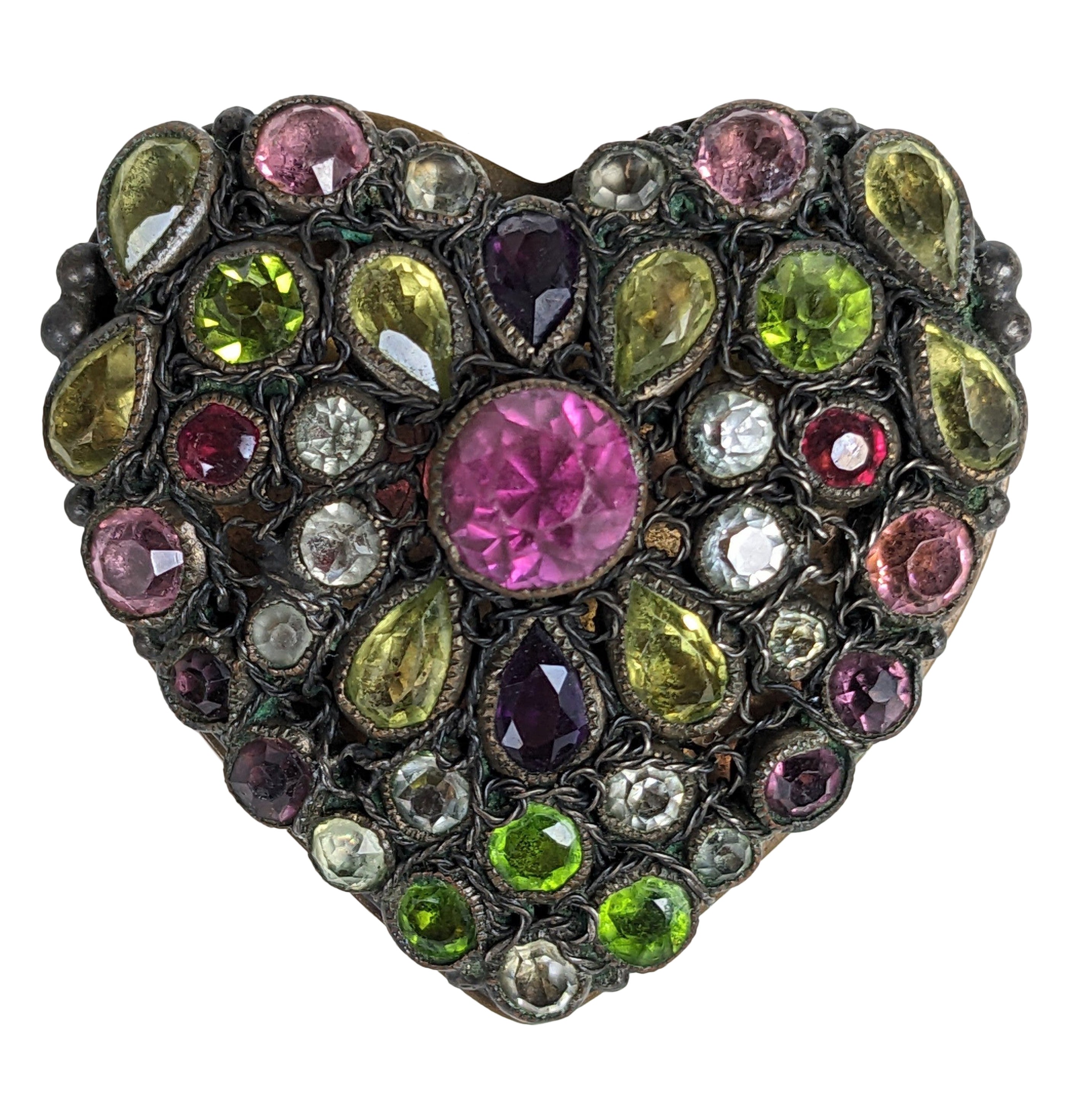 Unusual Hobe Jeweled Heart Box