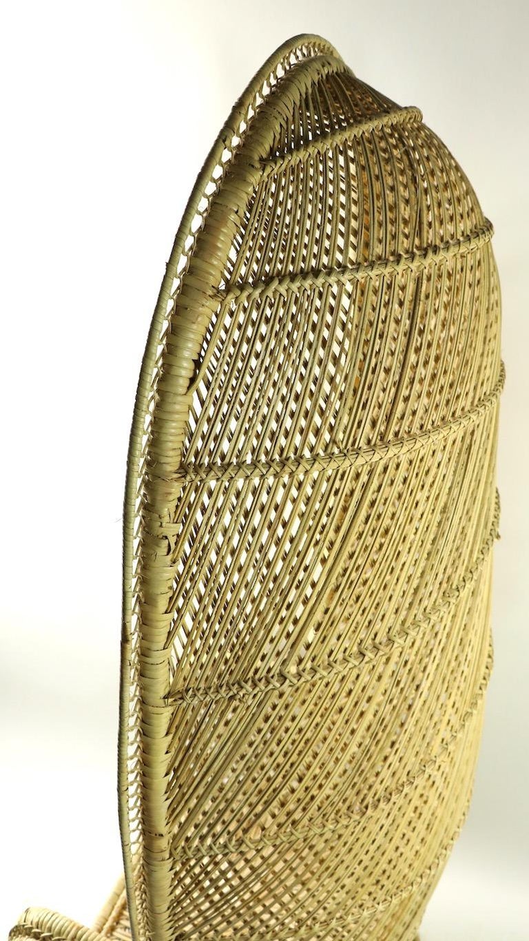 Unusual Hooded Wicker Peacock Chair at 1stDibs