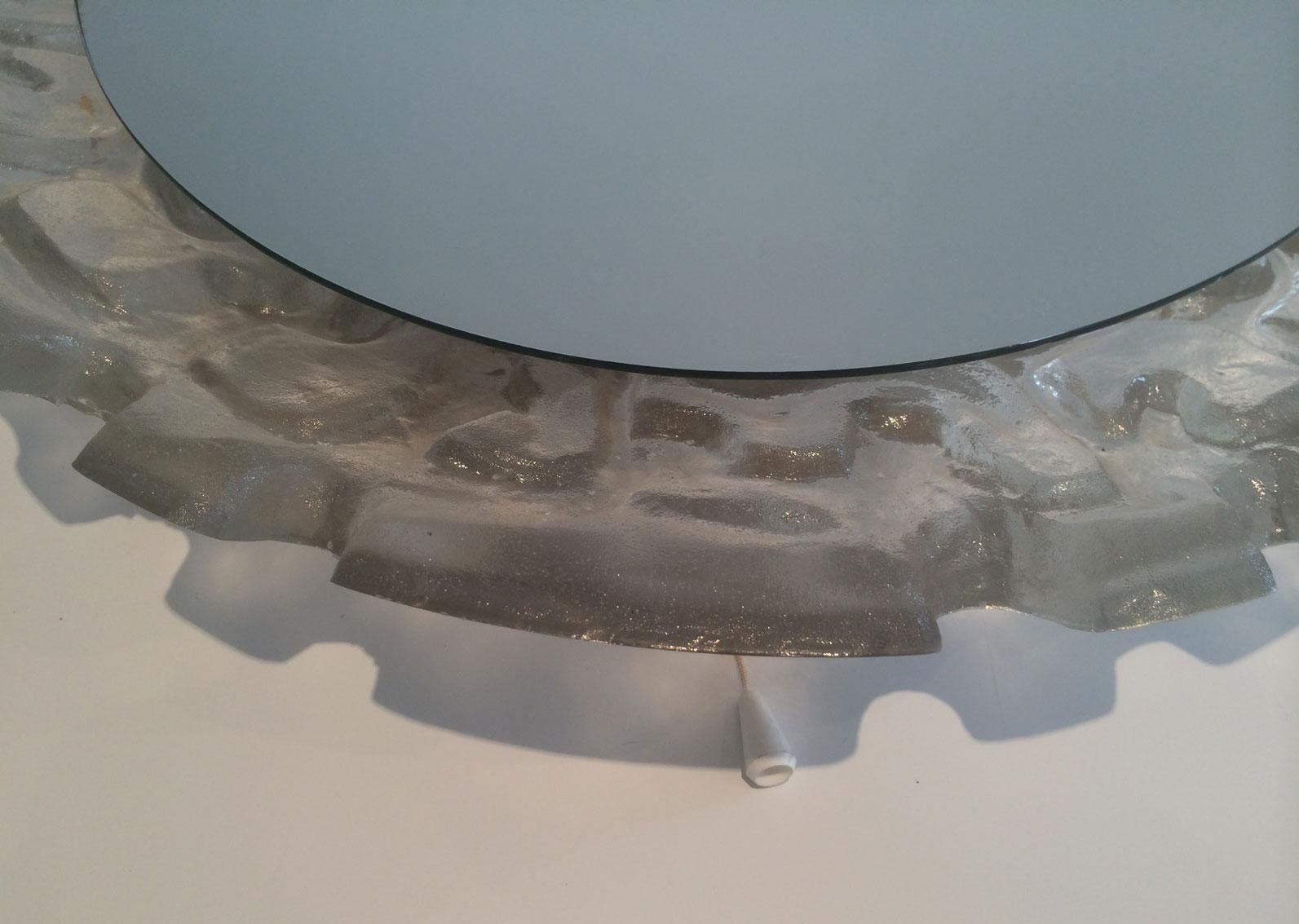 Miroir lumineux en plastique moulé, circa 1970 en vente 1