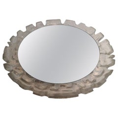 Vintage Unusual Illuminating Molded Plastic Mirror, circa 1970