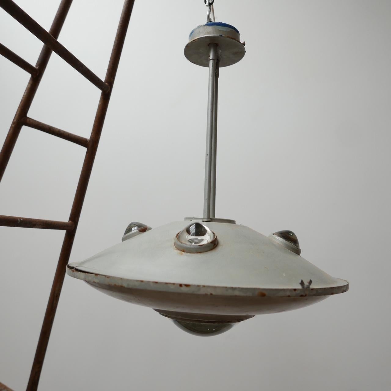 Unusual Industrial Flying Saucer Pendant Lights '3' 3