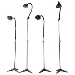 Unusual Industrial French Adjustable Floor Lamps