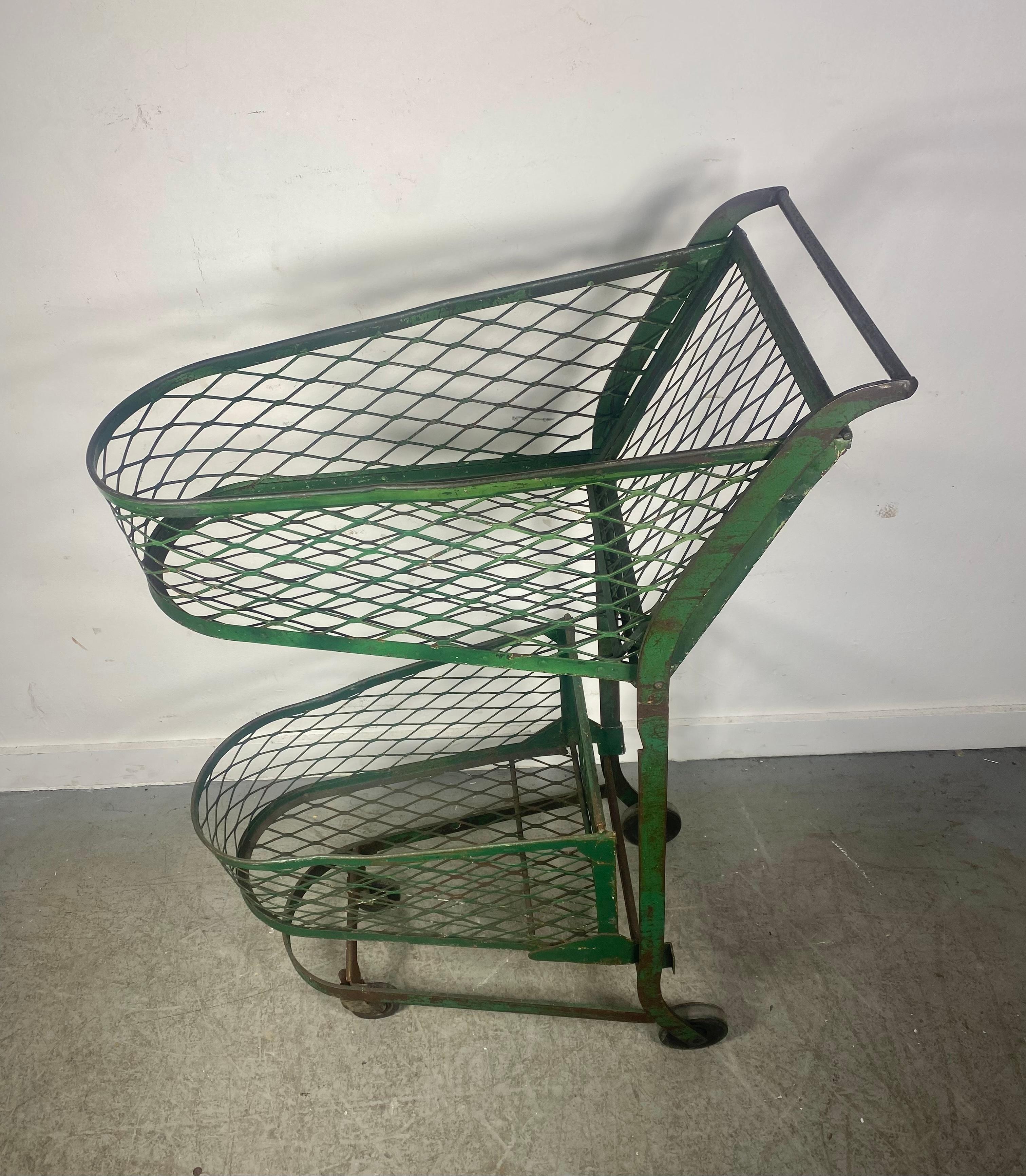 American Unusual Industrial Shopping Cart by Orla Watson , Telescope Cart Inc. For Sale