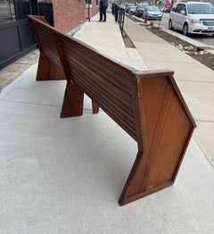 Unusual Industrial Usonian Style Train Station Bench, architectural design