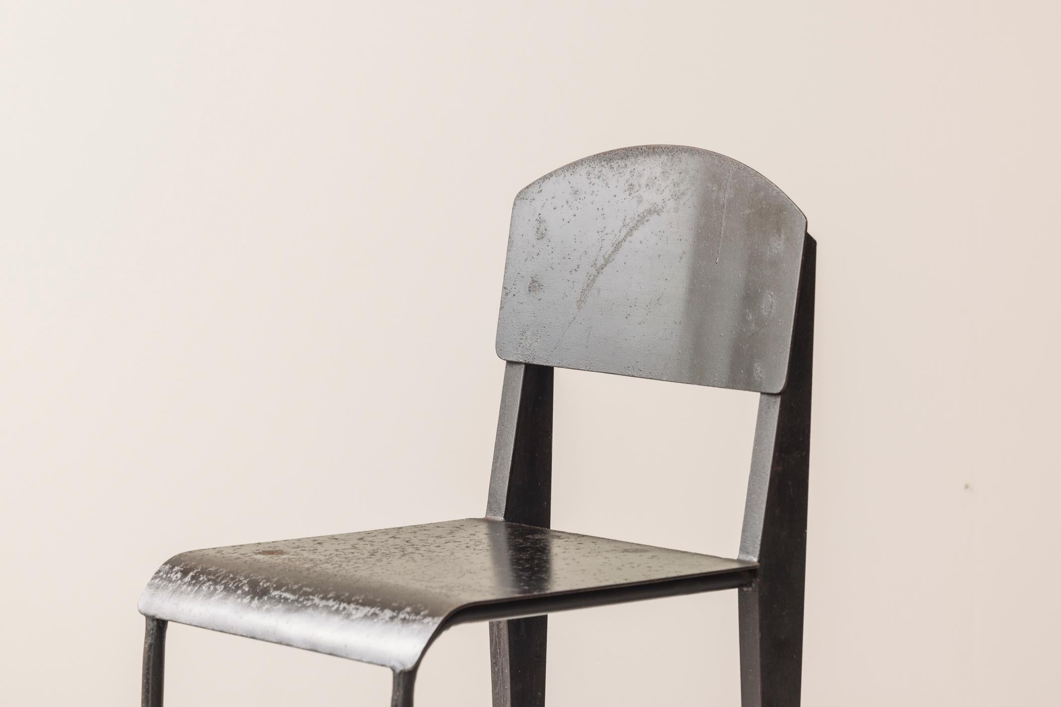 French Unusual interpretation Jean Prouvé Metropole 305 / Standard Chair, France, 1950s For Sale