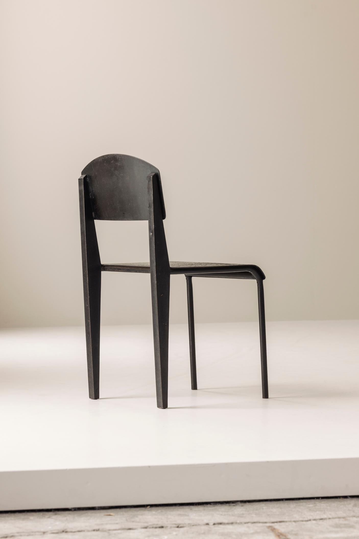 Mid-20th Century Unusual interpretation Jean Prouvé Metropole 305 / Standard Chair, France, 1950s For Sale