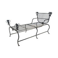 Retro Unusual Iron Chaise Lounge, Custom Made, Savonarola Style, Indoor /Outdoor