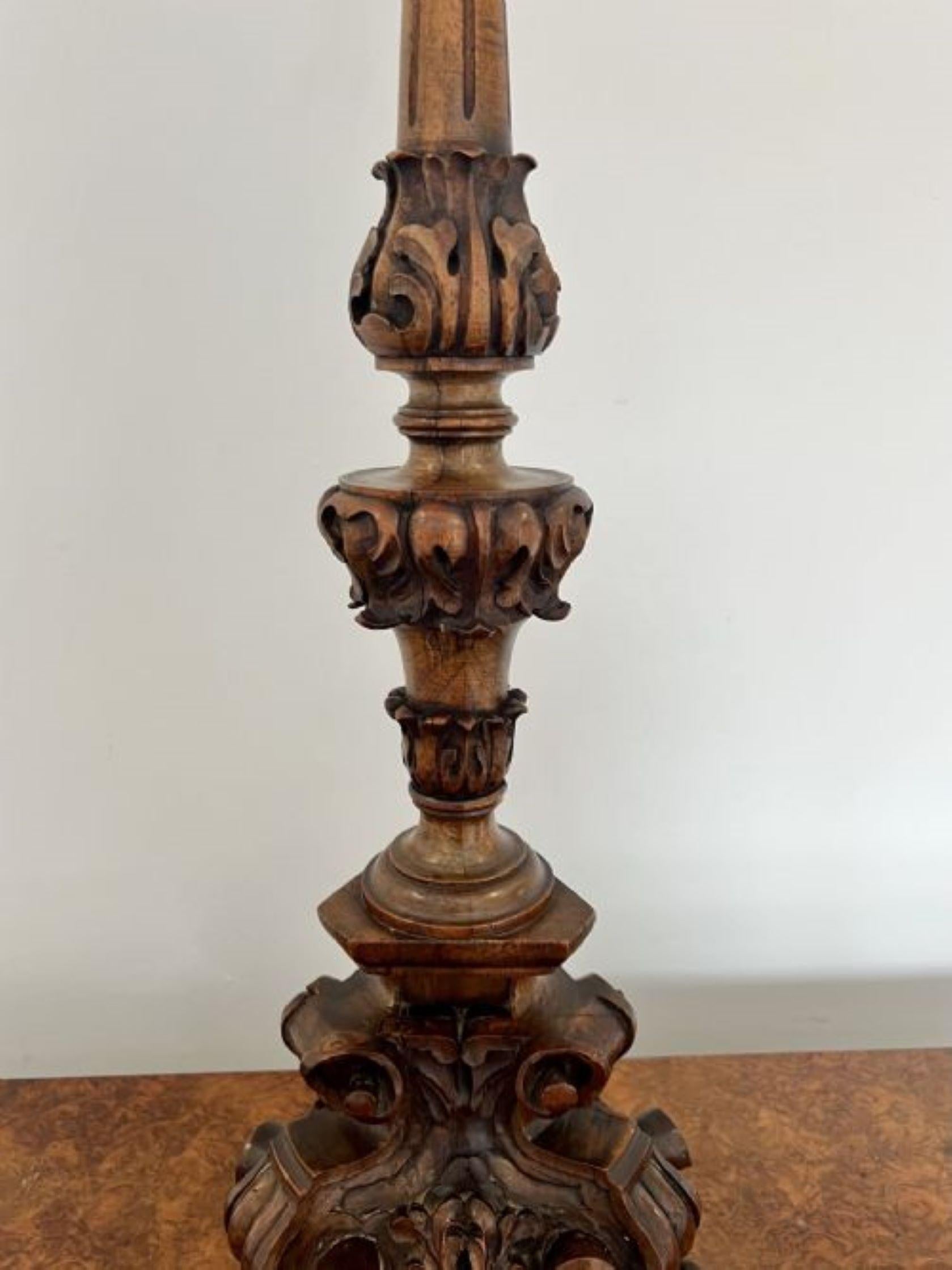 Walnut Unusual Italian antique Victorian quality carved walnut stand  For Sale