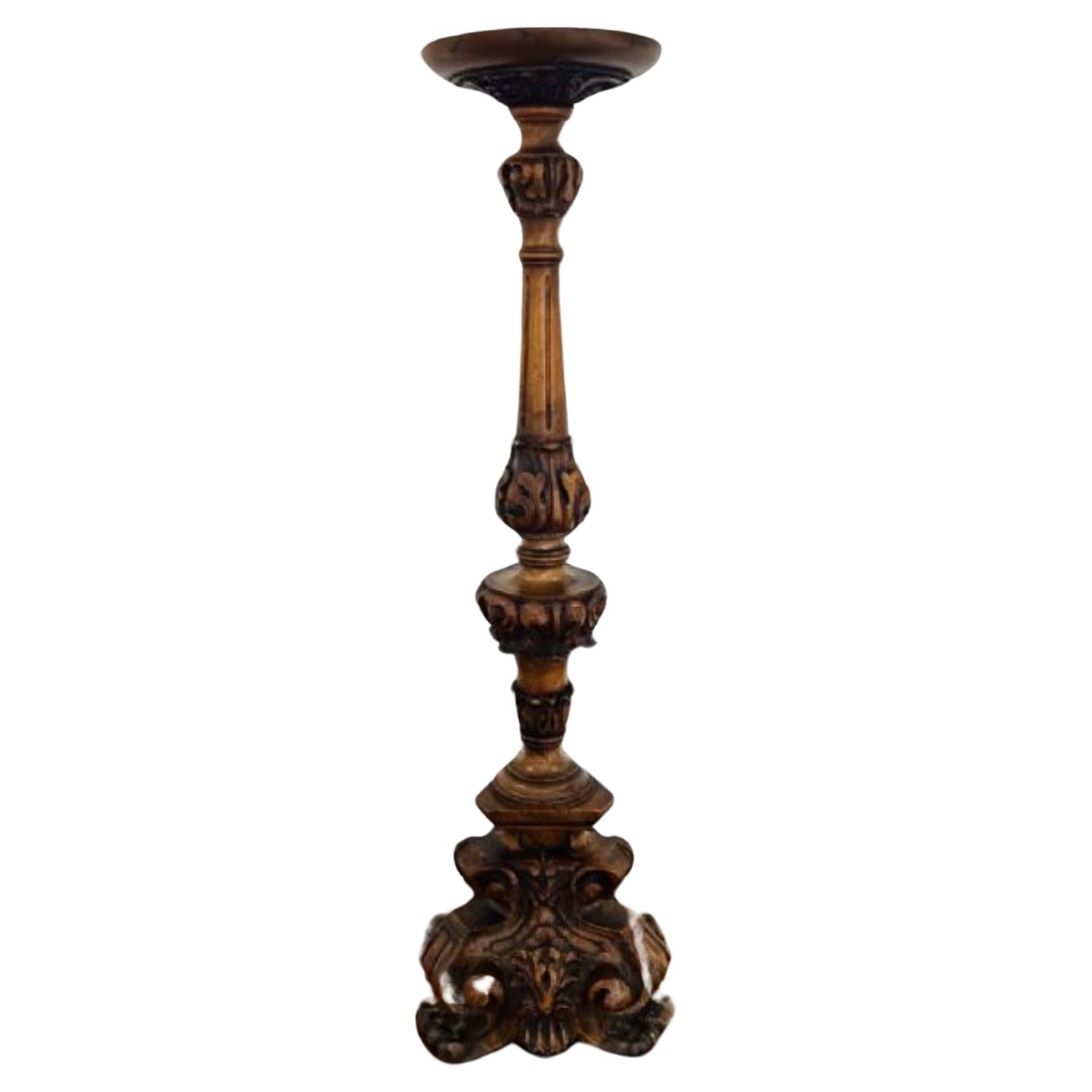 Unusual Italian antique Victorian quality carved walnut stand 