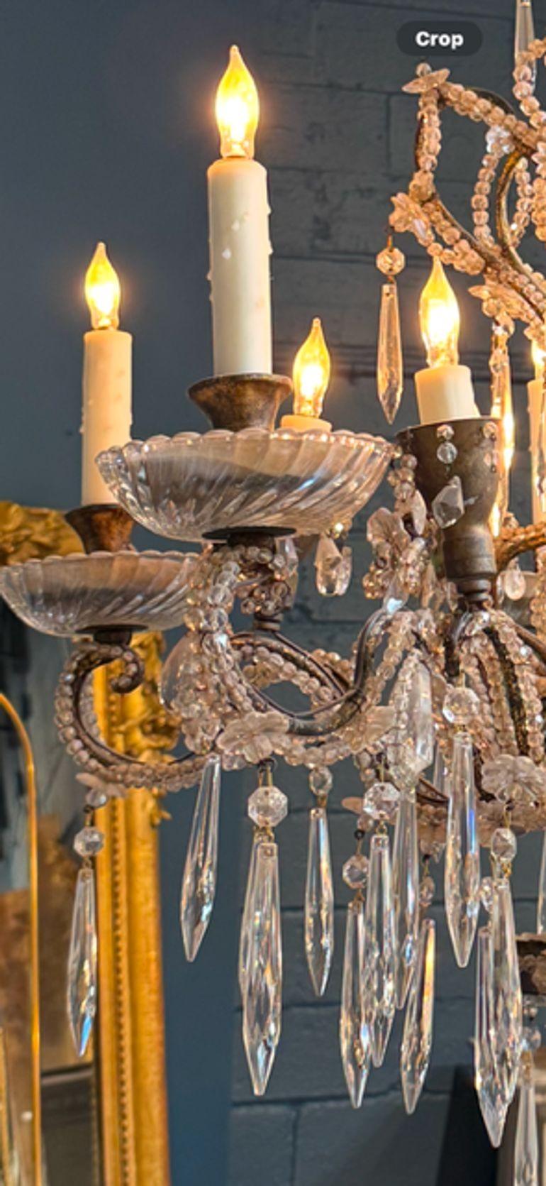 Unusual Italian Beaded Chandelier For Sale 3