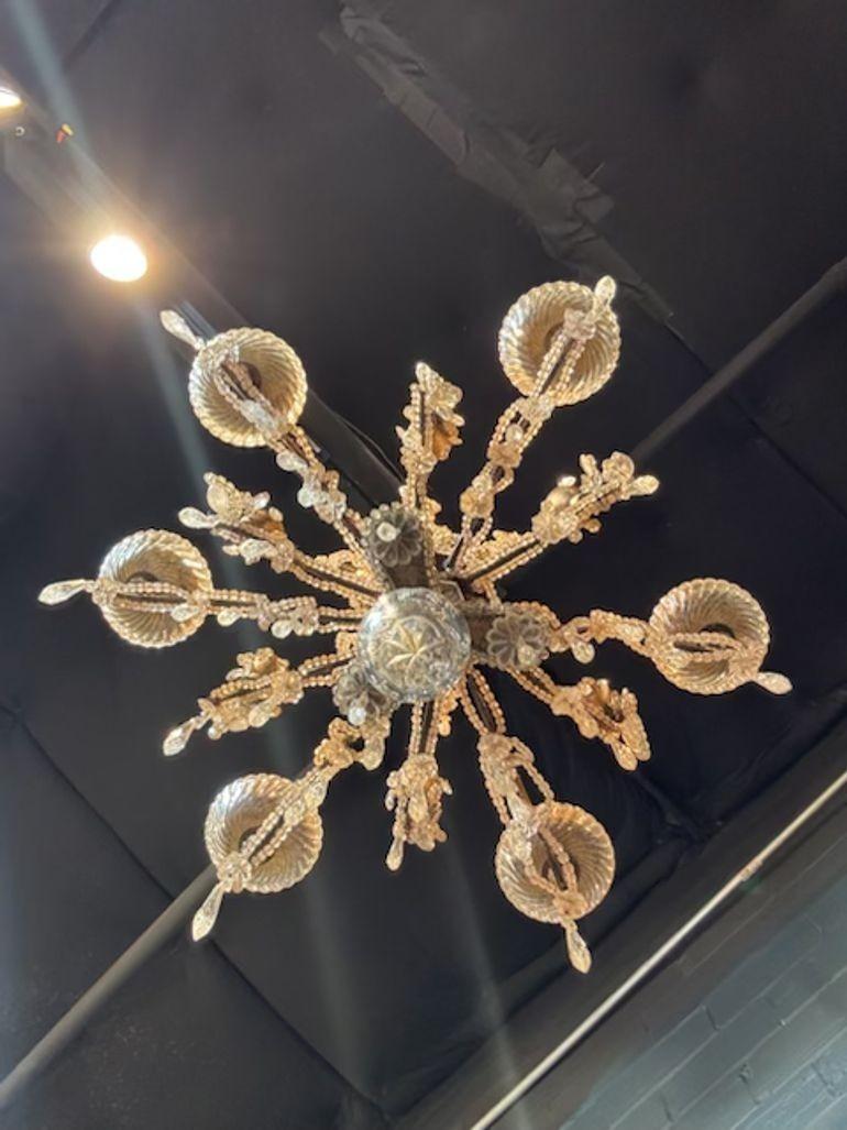 Unusual Italian Beaded Chandelier For Sale 4