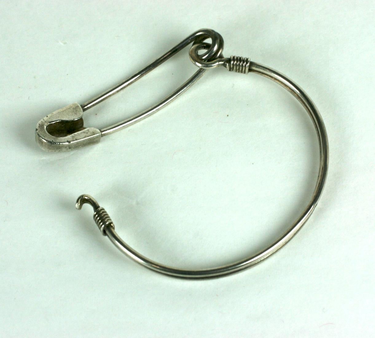 safety pin bracelet silver