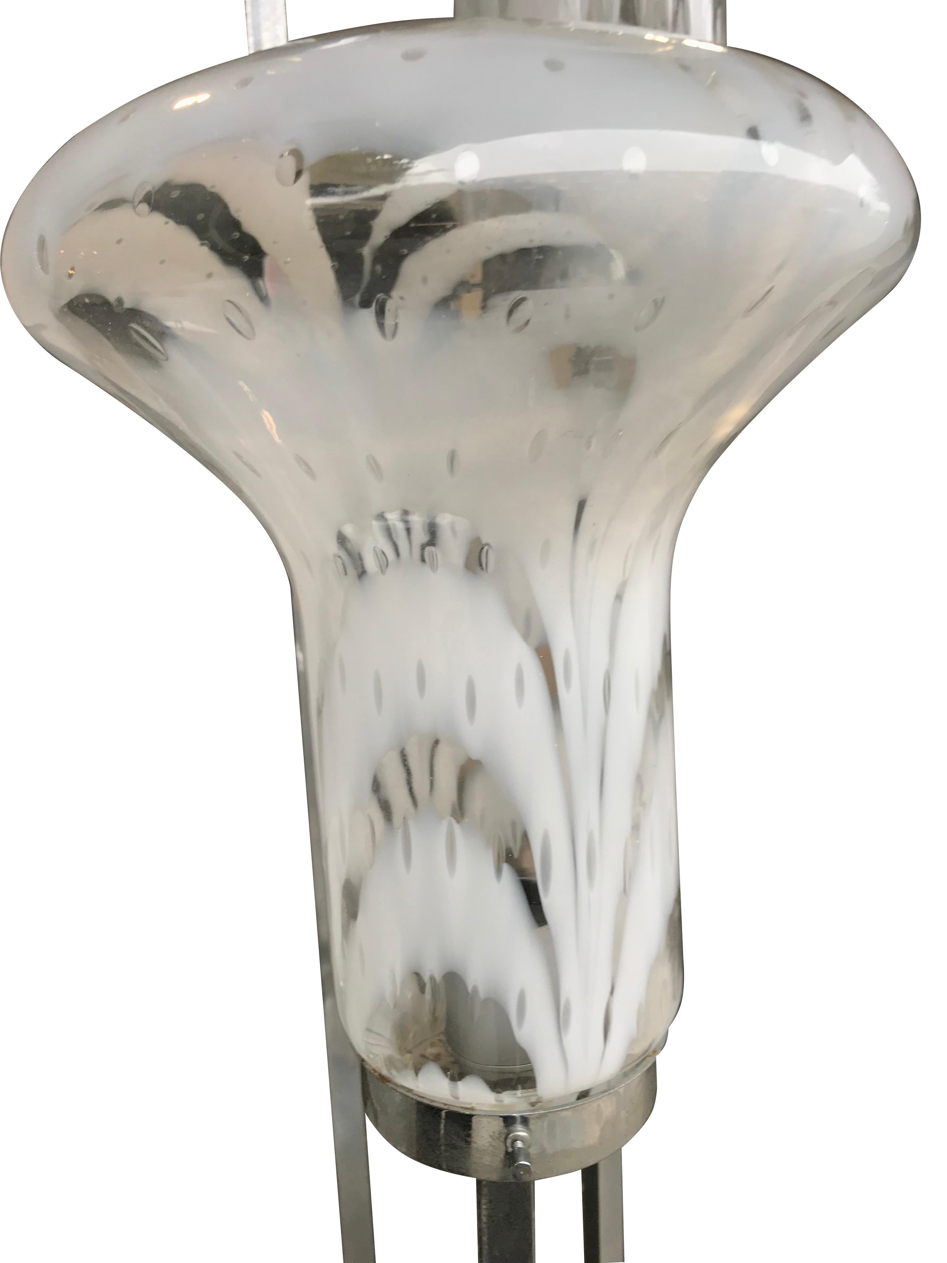 Unusual Italian Floor Lamp with Large Murano Glass Shades 4