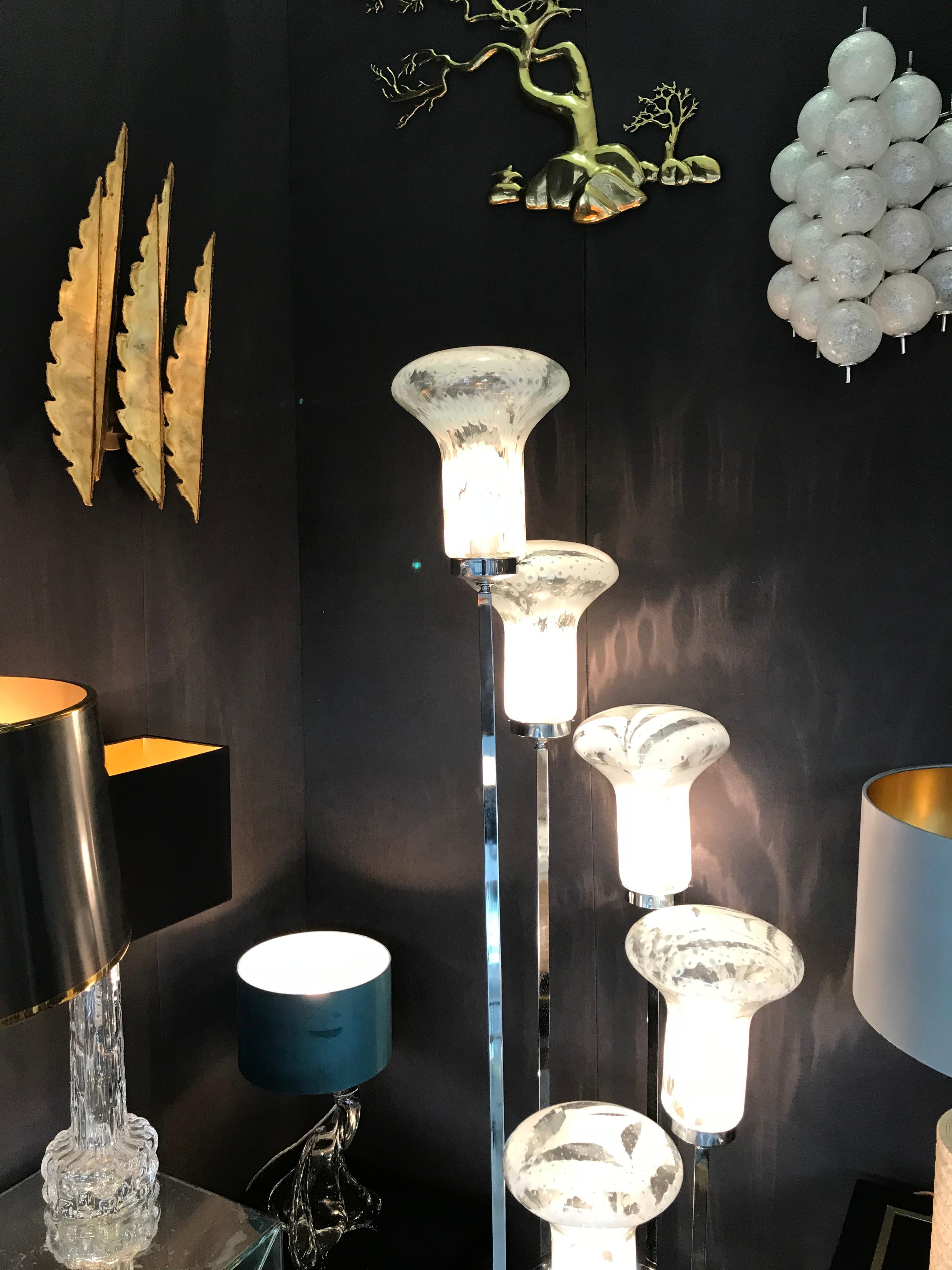 Unusual Italian Floor Lamp with Large Murano Glass Shades 5