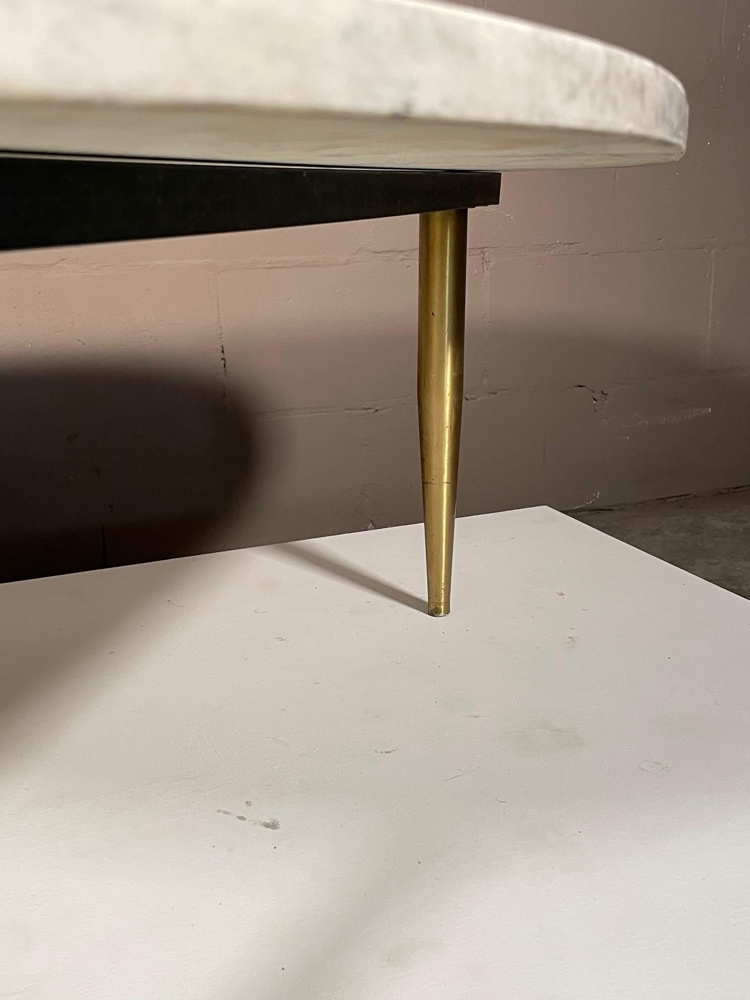 Unusual Italian Marble Table with Brass Legs 2