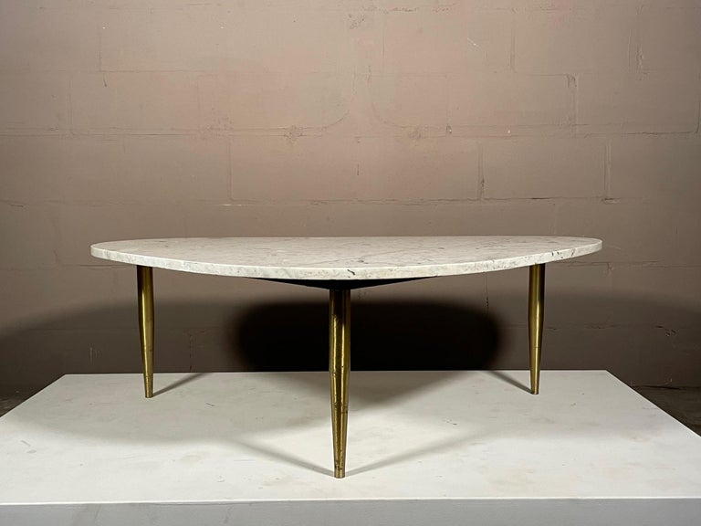 Unusual Italian Marble Table with Brass Legs at 1stDibs marble table