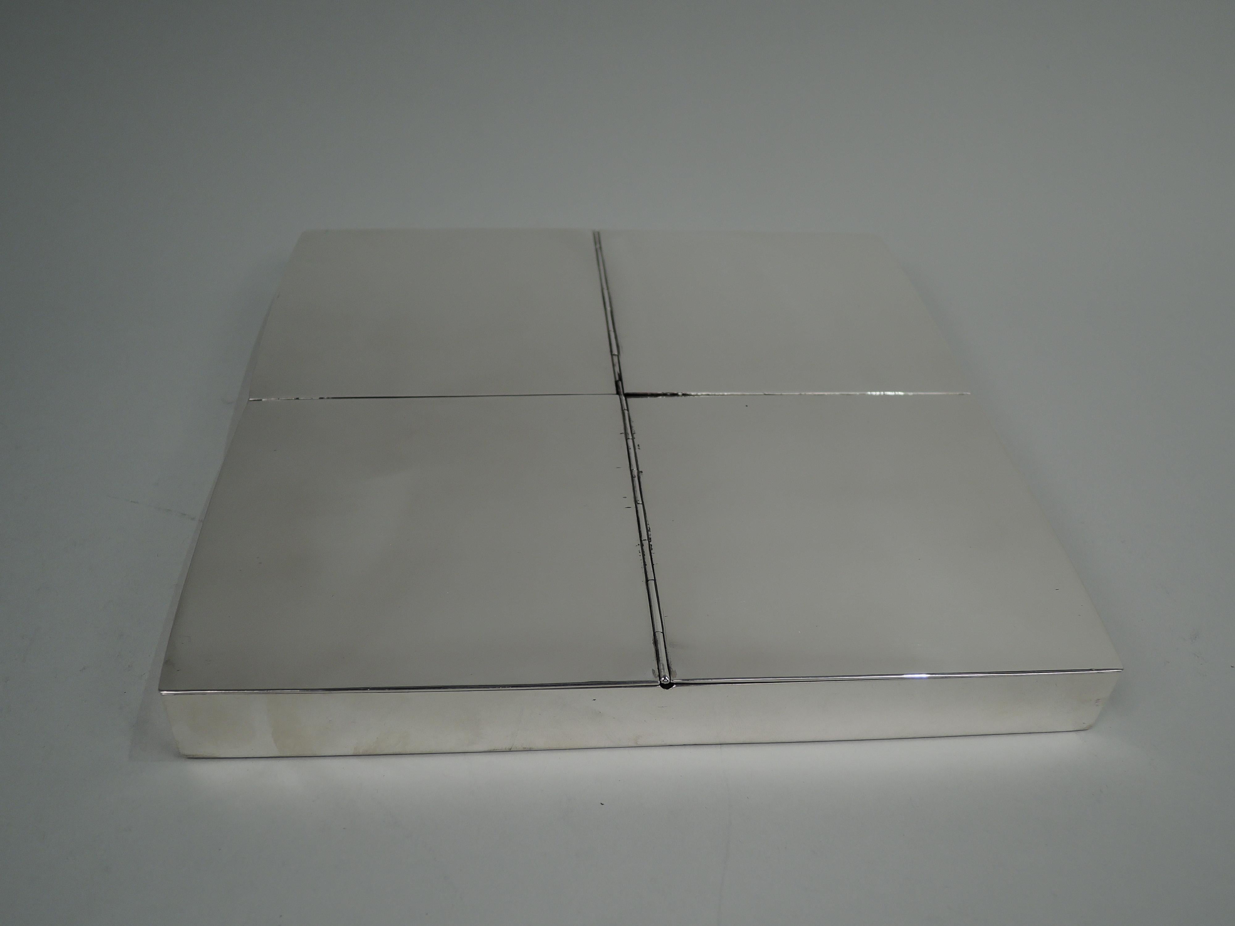 Mid-Century Modern Unusual Italian Modern Sterling Silver 4-Compartment Box For Sale