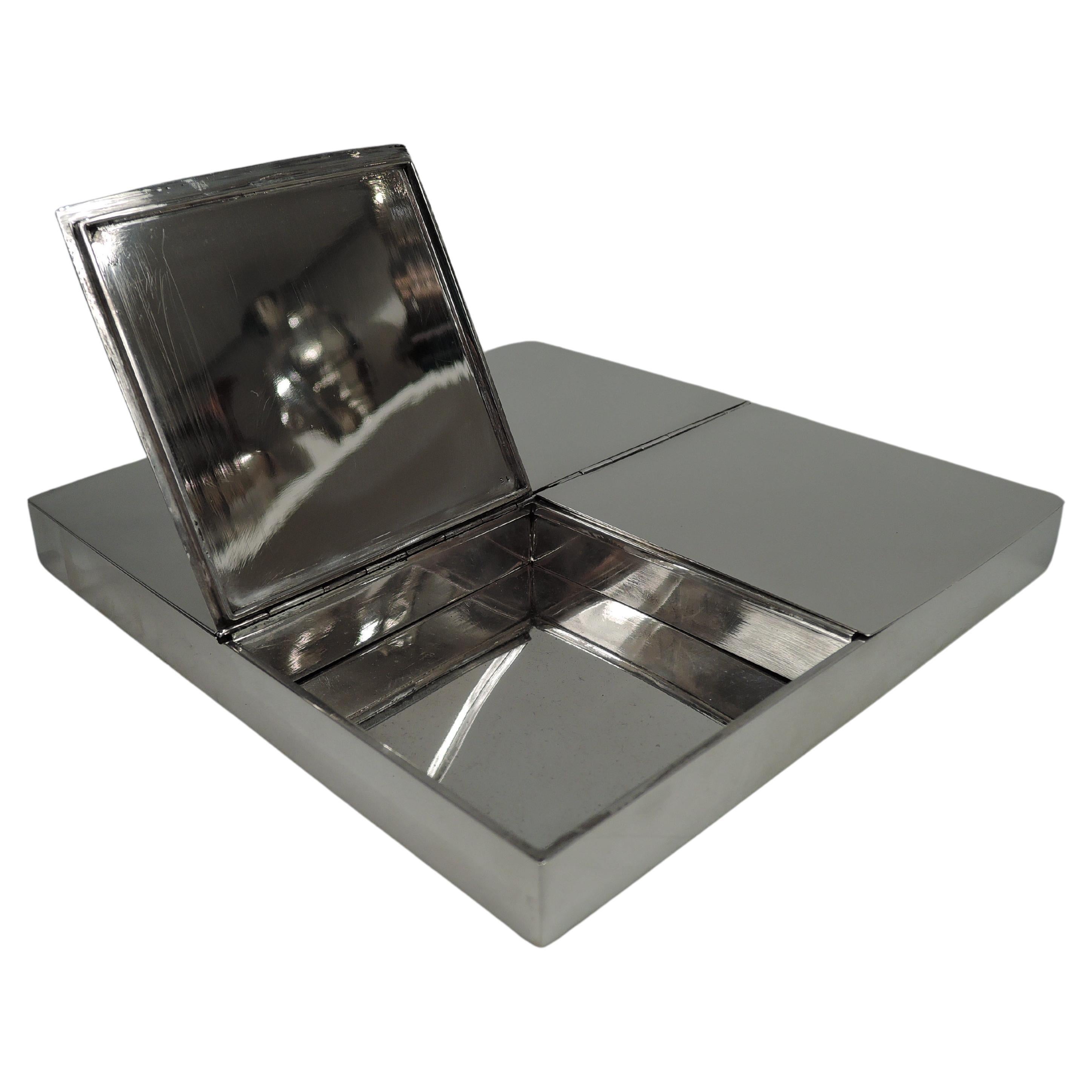 Unusual Italian Modern Sterling Silver 4-Compartment Box For Sale