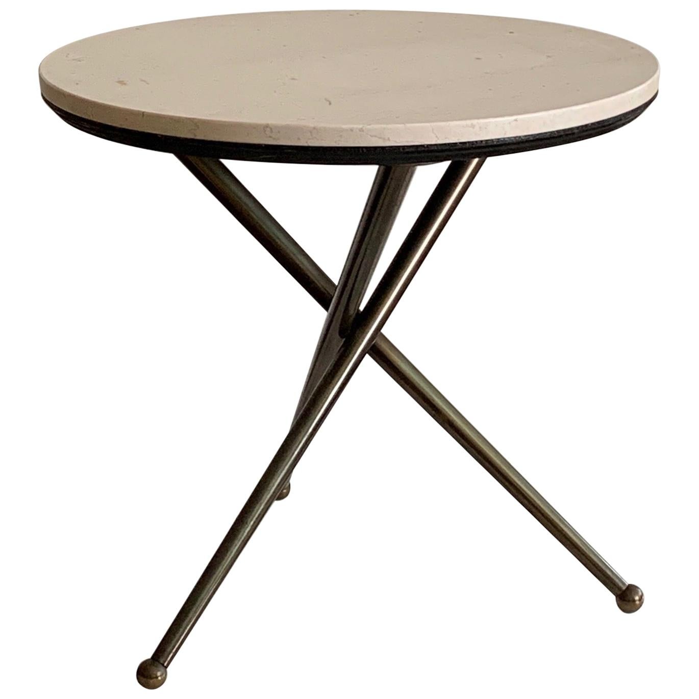 Unusual Italian Tripod Table with a Marble Top