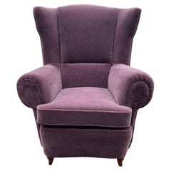 Silla italiana inusual con respaldo ca' 1940 Mohair
