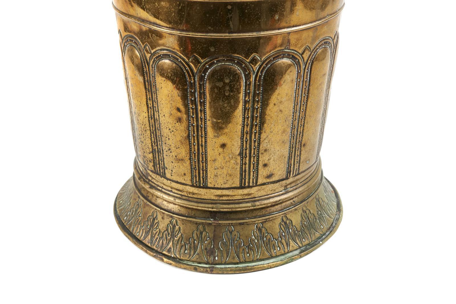 Unusual Large Antique Brass Stick Or Umbrella Stand For Sale 1