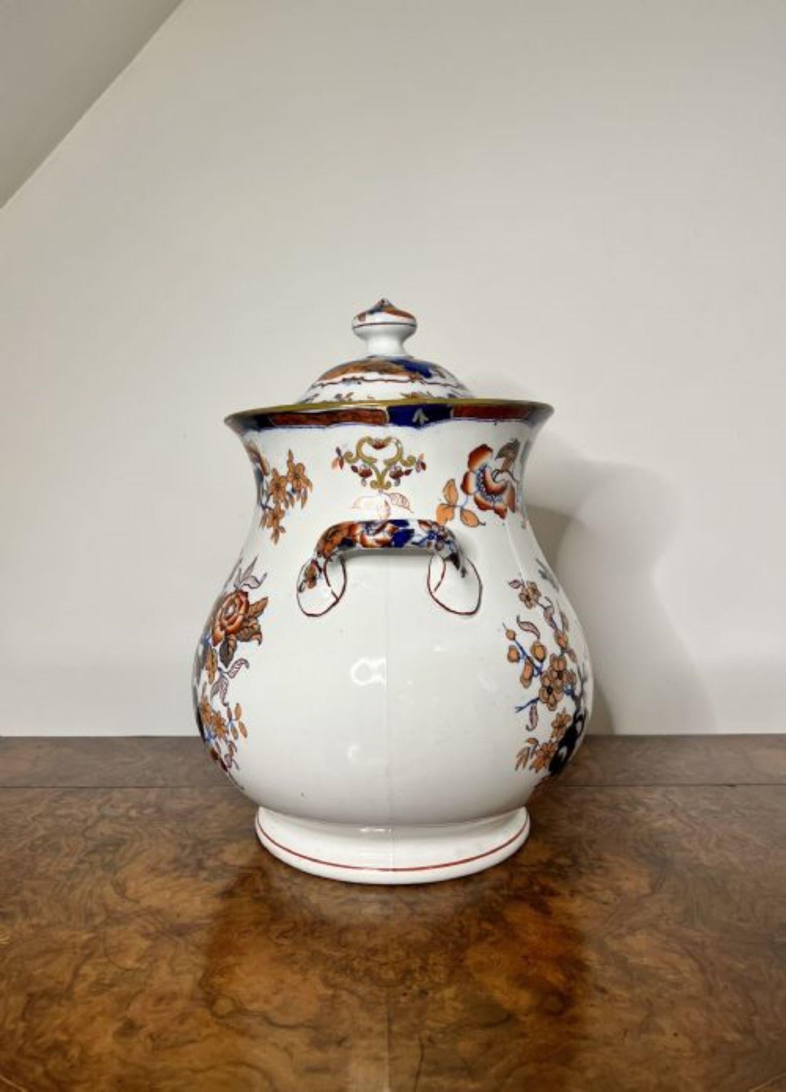 20th Century Unusual large antique Japanese imari lidded vase  For Sale
