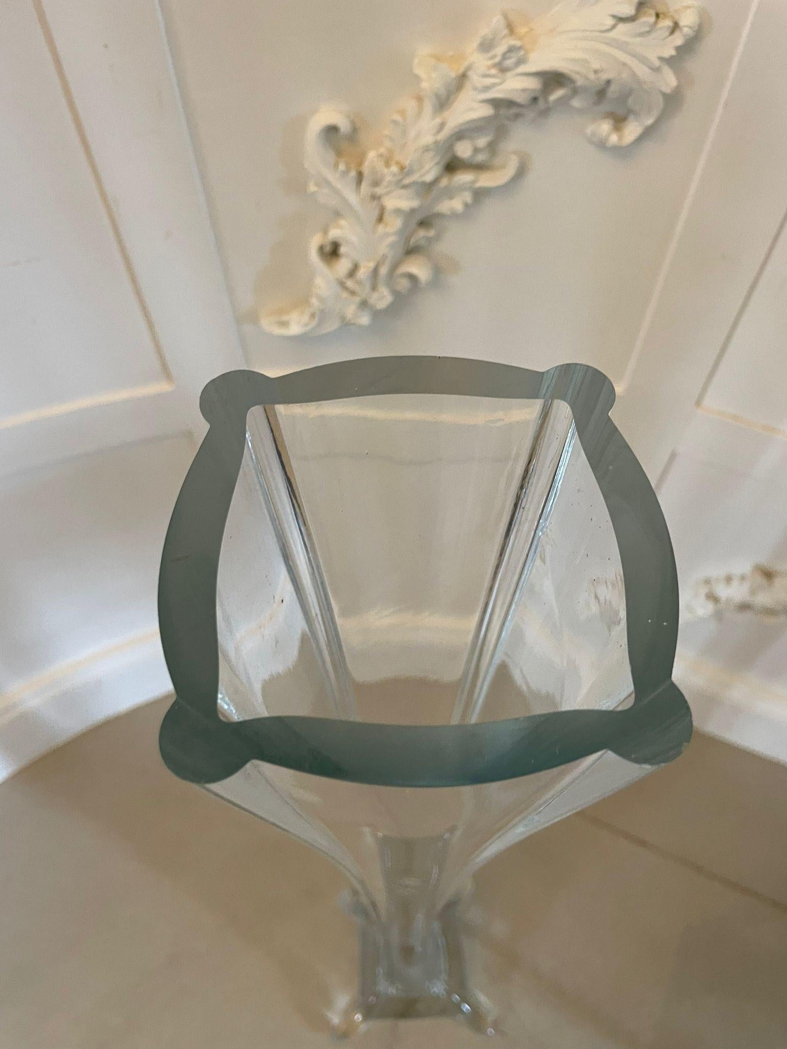 English Unusual Large Antique Victorian Quality Glass Floor Standing Vase For Sale
